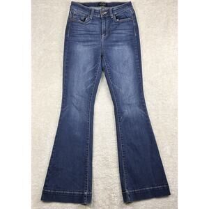 Judy Blue High Rise Wide Hem Flare Denim Jeans Dark Wash Size 5/27